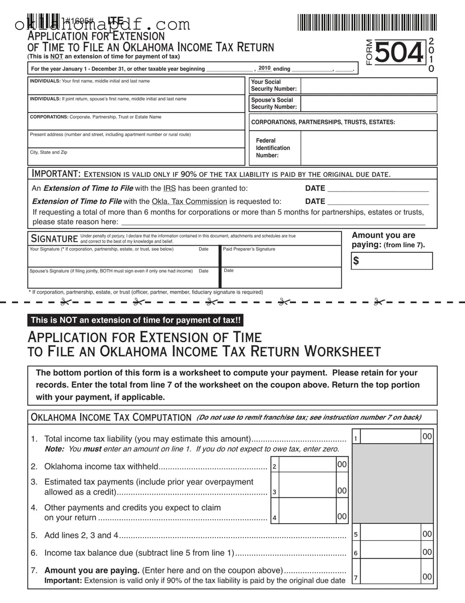 Fill Out a Valid 504 Oklahoma Template