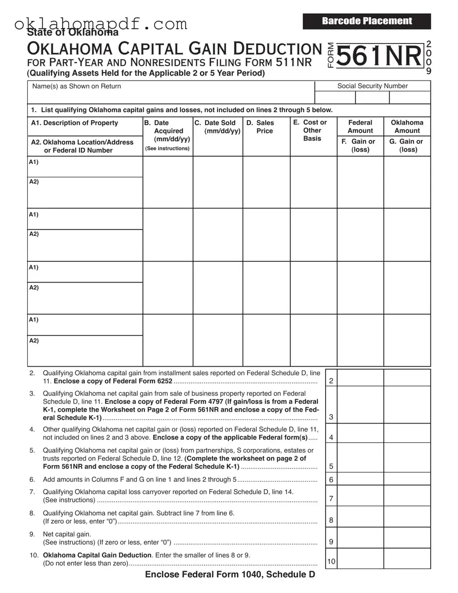 Fill Out a Valid Oklahoma 561Nr Template