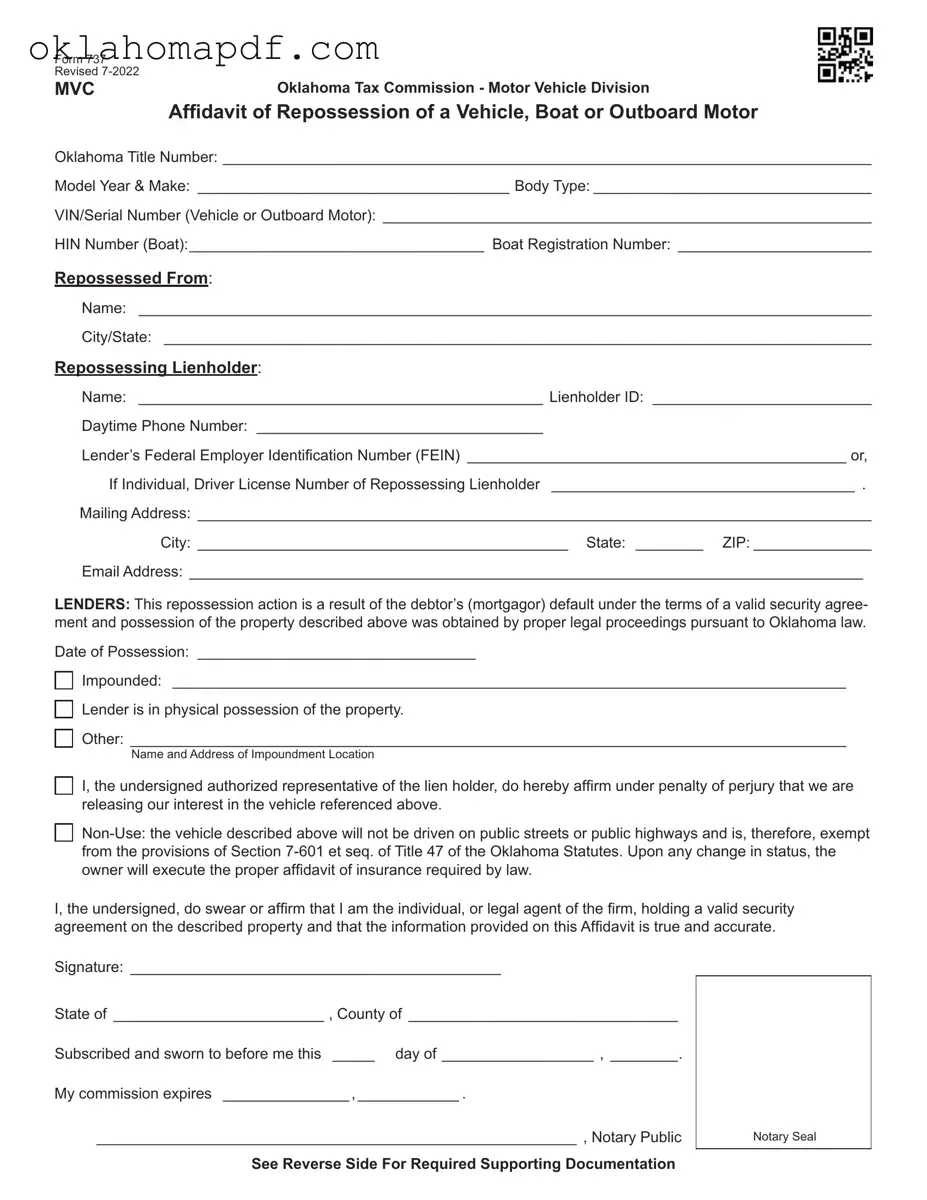 Fill Out a Valid Oklahoma 737 Template