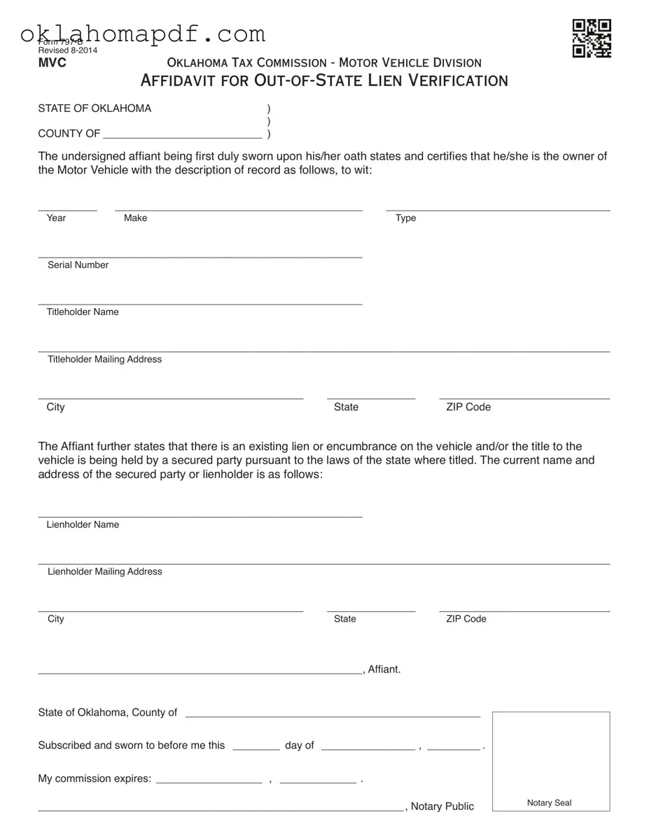 Fill Out a Valid Oklahoma 797 B Template