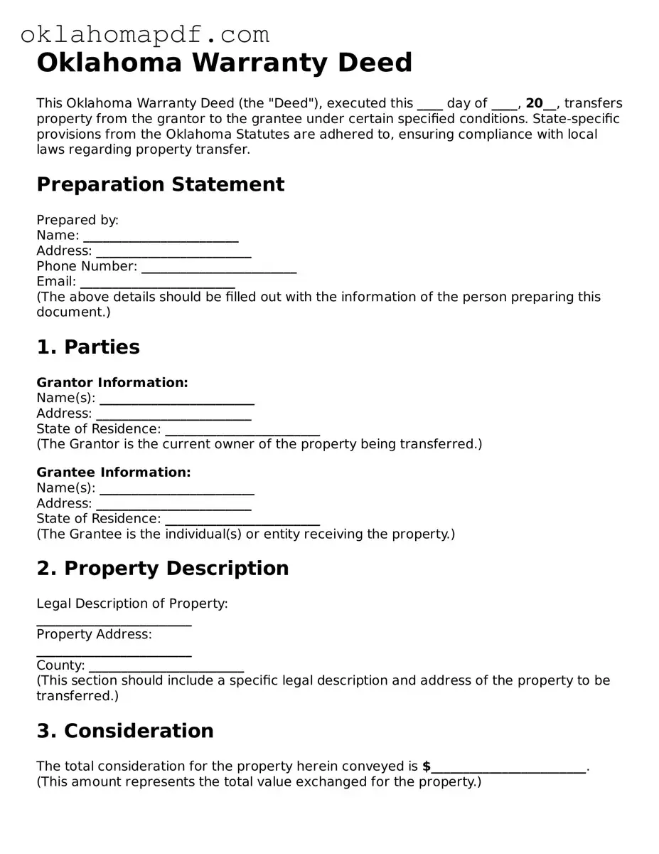 Official Oklahoma Deed Form