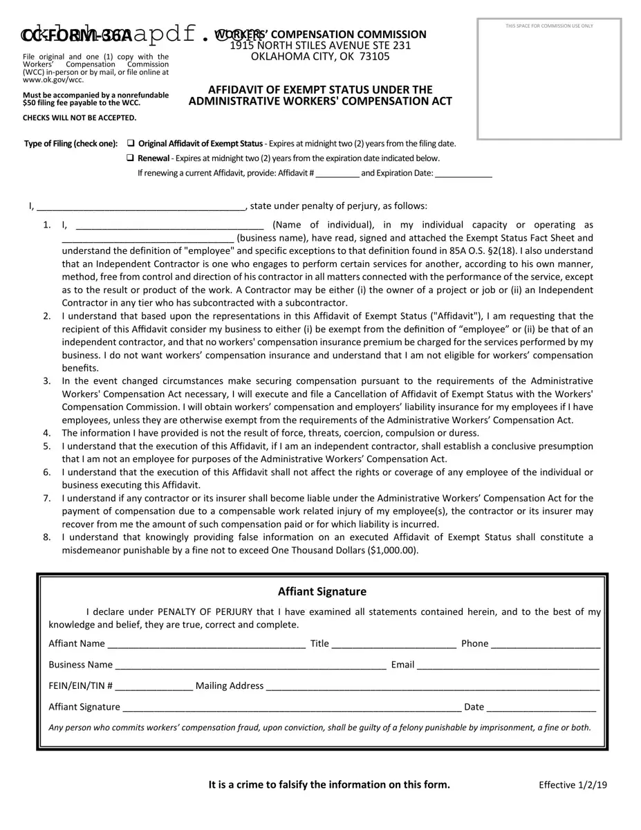 Fill Out a Valid Oklahoma Exempt Template