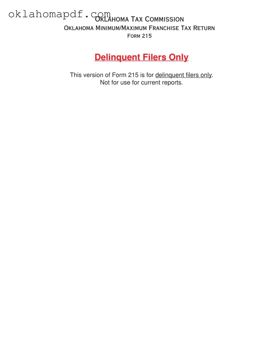 Fill Out a Valid Oklahoma Minimum Franchise Tax Template
