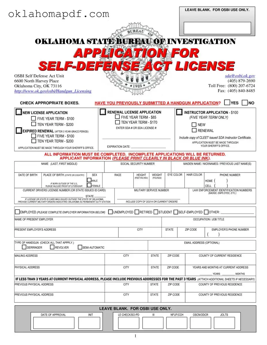 Fill Out a Valid Oklahoma Sda Application Template