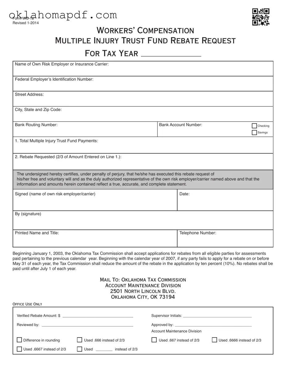 Fill Out a Valid Oklahoma Wc 12 Template