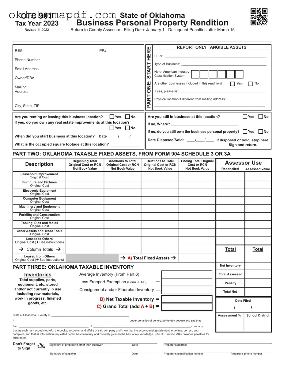 Fill Out a Valid Otc 901 Oklahoma Tax Template