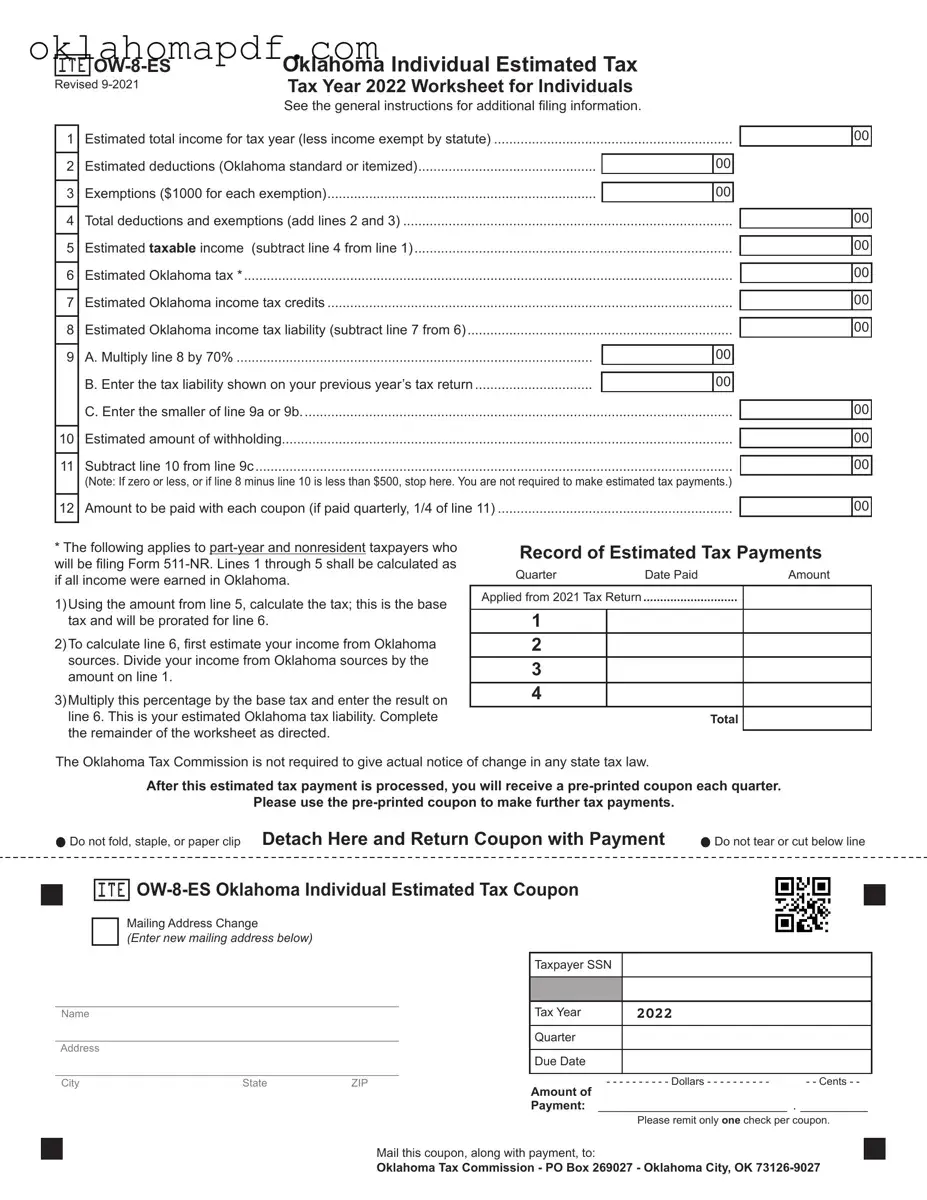 Fill Out a Valid Ow 8 Es Oklahoma Template