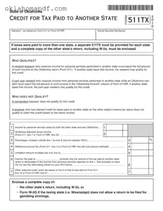 Fill Out a Valid Oklahoma 511Tx Template