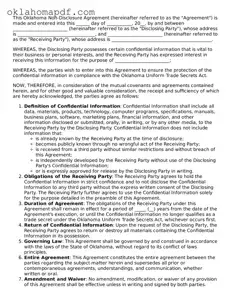 Official Oklahoma Non-disclosure Agreement Form