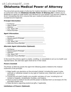 Official Oklahoma Medical Power of Attorney Form