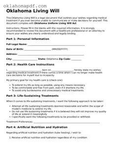 Official Oklahoma Living Will Form