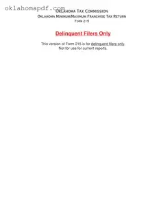Fill Out a Valid Oklahoma Minimum Franchise Tax Template