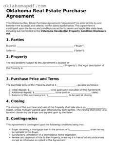 Official Oklahoma Real Estate Purchase Agreement Form