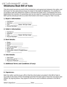 Official Oklahoma Boat Bill of Sale Form